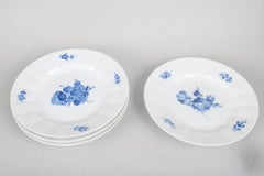 Royal Copenhagen, Blue Flower Angular. Set of four porcelain dinner plates.