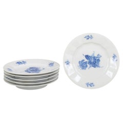 Royal Copenhagen, Blue Flower Angular. Set of six porcelain plates. 1980s
