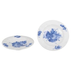 Royal Copenhagen, Blue Flower Angular. Pair of porcelain butter pats. 1920s
