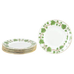 Crown Staffordshire, England. Set of six porcelain plates. Ivy series. 1970/80s