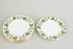 Crown Staffordshire, England. Set of six porcelain plates. Ivy series. 1970/80s