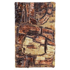Dorothy Ruhne-Sempinski. Abstraktes Wandrelief im Brutalismus-Stil aus Steingut, 1960er Jahre
