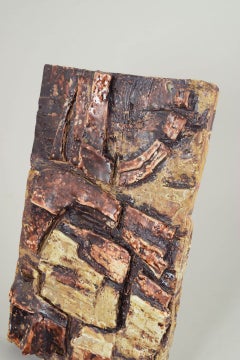 Dorothy Ruhne-Sempinski. Abstraktes Wandrelief im Brutalismus-Stil aus Steingut, 1960er Jahre