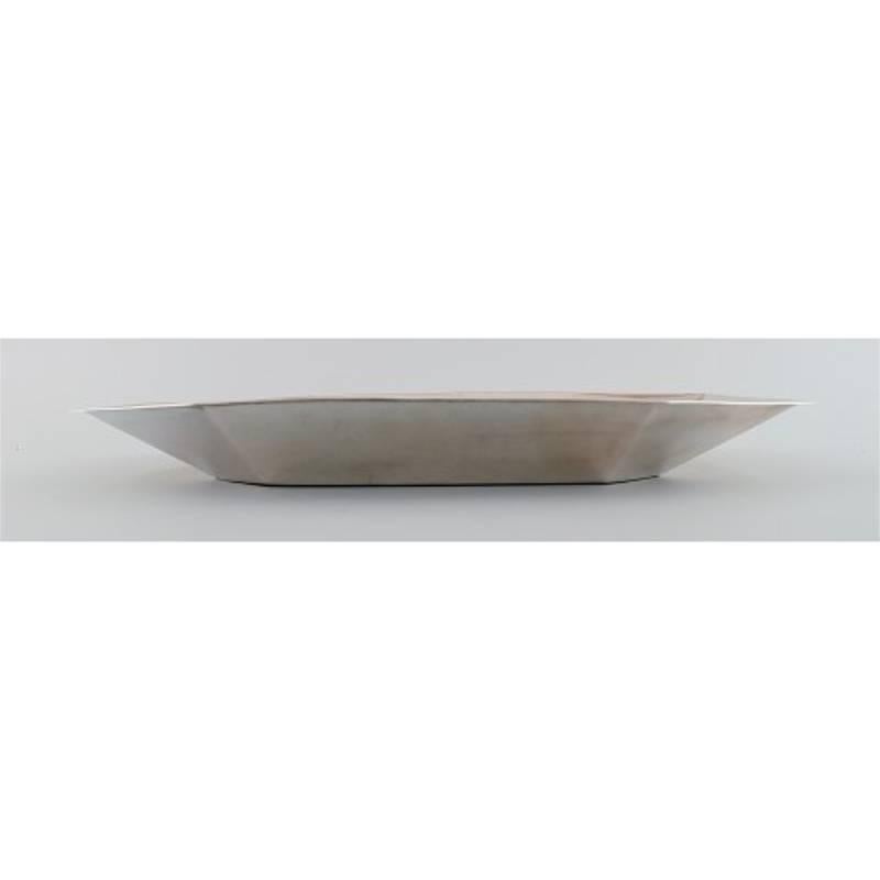 Modern Large American Dish / Tray in Silver