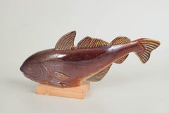 Sven Wejsfelt, Gustavsberg. Sculpture de poisson en grès émaillé, modèle « Stim 7 ».