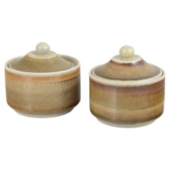 John Andersson for Höganäs. Pair of lidded jars in stoneware. 1970s