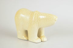 Lisa Larson pour Gustavsberg. Figurine d'ours polaire en céramique. Série « Skansen ». Années 1970
