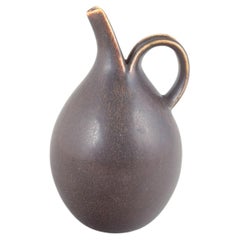 Eva Stæhr-Nielsen for Saxbo, Denmark. Large stoneware jug with brown glaze.