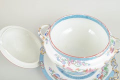 Minton, England. Large faience soup tureen with under plate, 1880s
