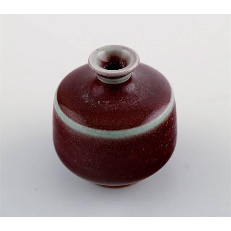 Scandinavian Modern Berndt Friberg Studio Pottery Vase, Modern Swedish Design