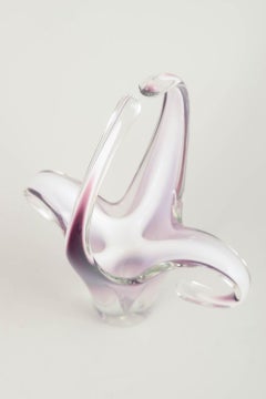 Paul Kedelv for Flygfors. Sculptural glass bowl / vase, "Coquille” series, 1950s