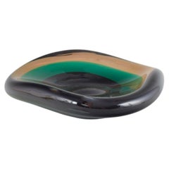 Murano art glass dish with layered colours. Italy, 1960/70s.