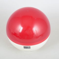 Hans Gugelot for Varta. Spherical party table lamp in red and white, 1970s