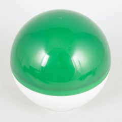 Hans Gugelot for Varta. Spherical party table lamp in green and white, 1970s