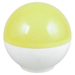 Hans Gugelot for Varta. Spherical party table lamp in yellow and white, 1970s