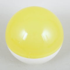 Hans Gugelot for Varta. Spherical party table lamp in yellow and white, 1970s