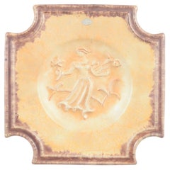 Ekeby. Large ceramic platter with relief motif. Art Deco style, 1930s