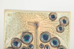 Josef Simon for Søholm, Denmark. Ceramic wall plaque “Peacock”, 1960s.