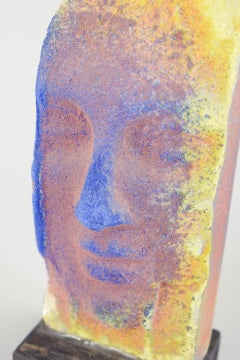 Björn Ekegren. Kunstglasskulptur, die ein stilisiertes Gesicht darstellt. Ende 20. Jh.