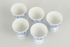 Royal Copenhagen, Blue Fluted Plain. Set of five porcelain egg cups, 1920s