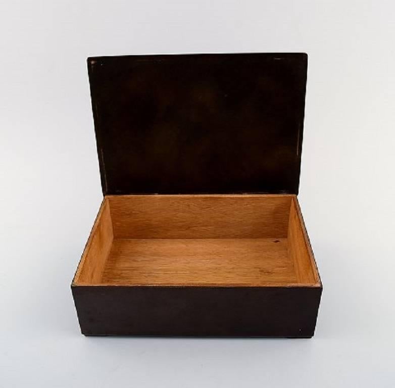 Danish Rare Just Andersen Art Deco Box or Jewellery Box in Bronze