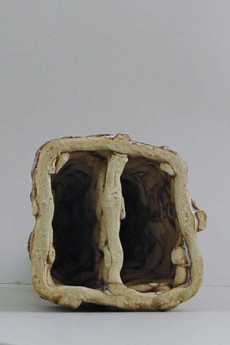 Jeff Ibbo Stoneware Sculpture Burned and Partially Glazed Ceramic Stoneware 1