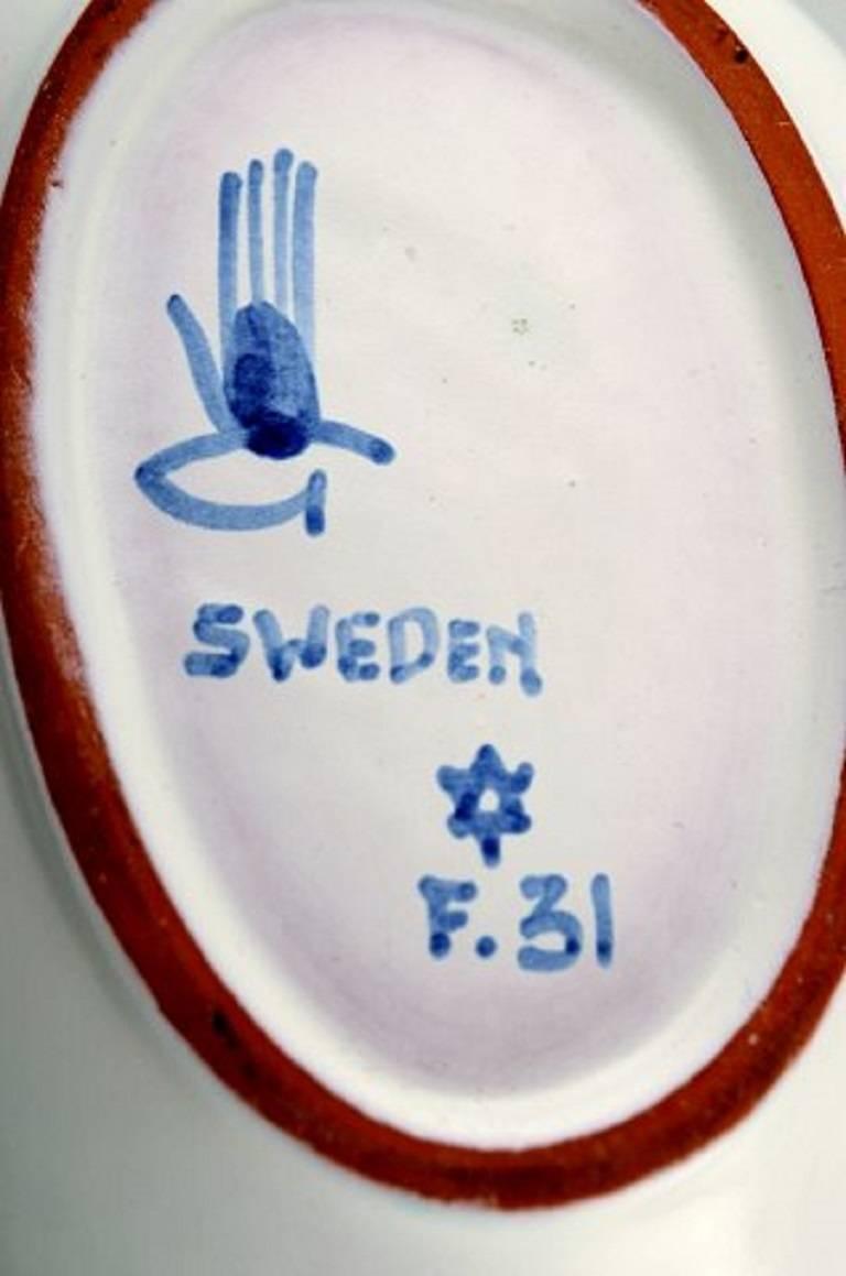 Swedish Stig Lindberg Bowl, Gustavsberg Studio, Fajance, 1940s For Sale