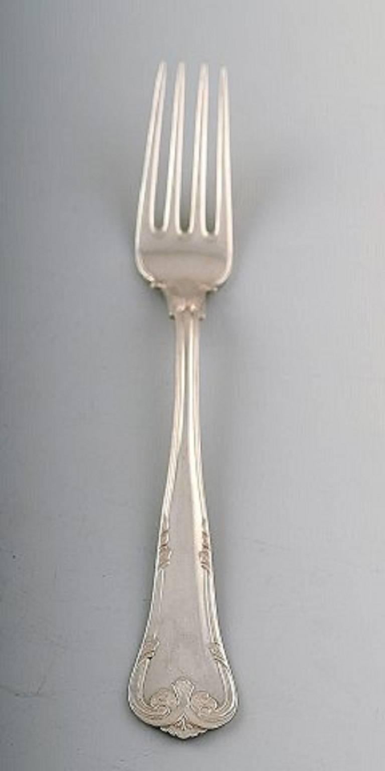 20th Century Cohr Herregaard Cutlery, Three Tower Silver. Complete Lunch Service for Four P. For Sale