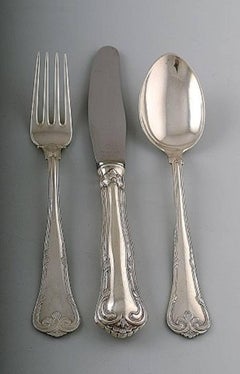 Cohr Herregaard Cutlery, Three Tower Silver. Complete Lunch Service for Four P.