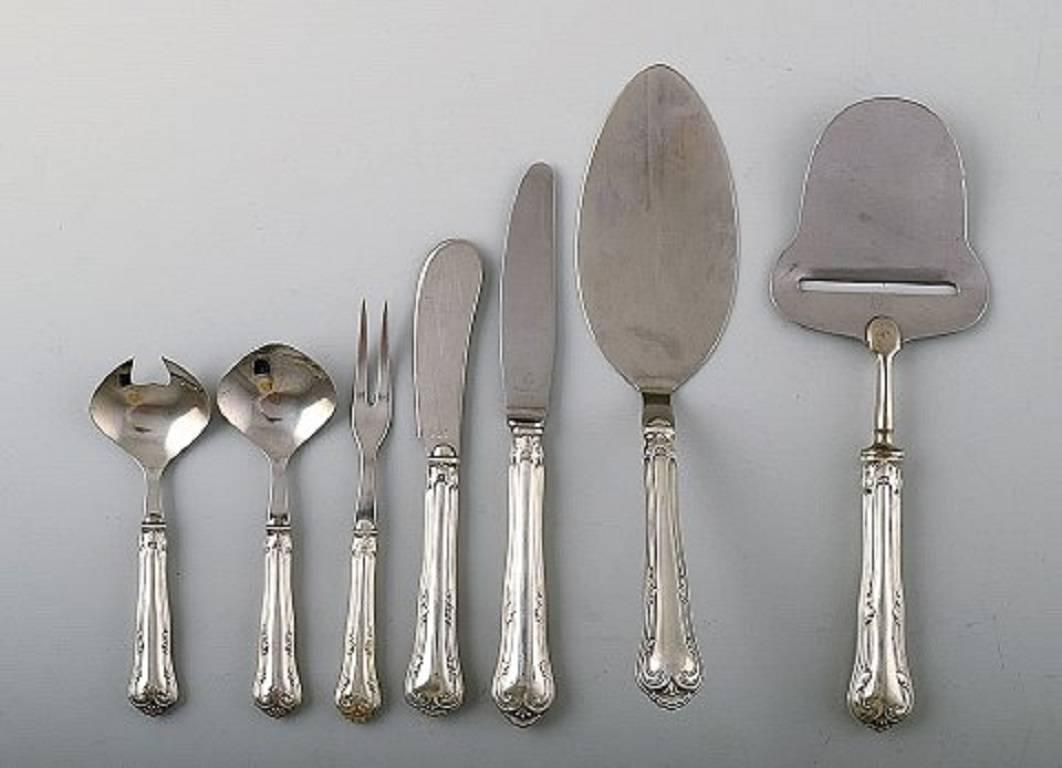 Art Nouveau Cohr Herregaard, Three Towers Silver, Denmark, Complete Dinner Service for Six P