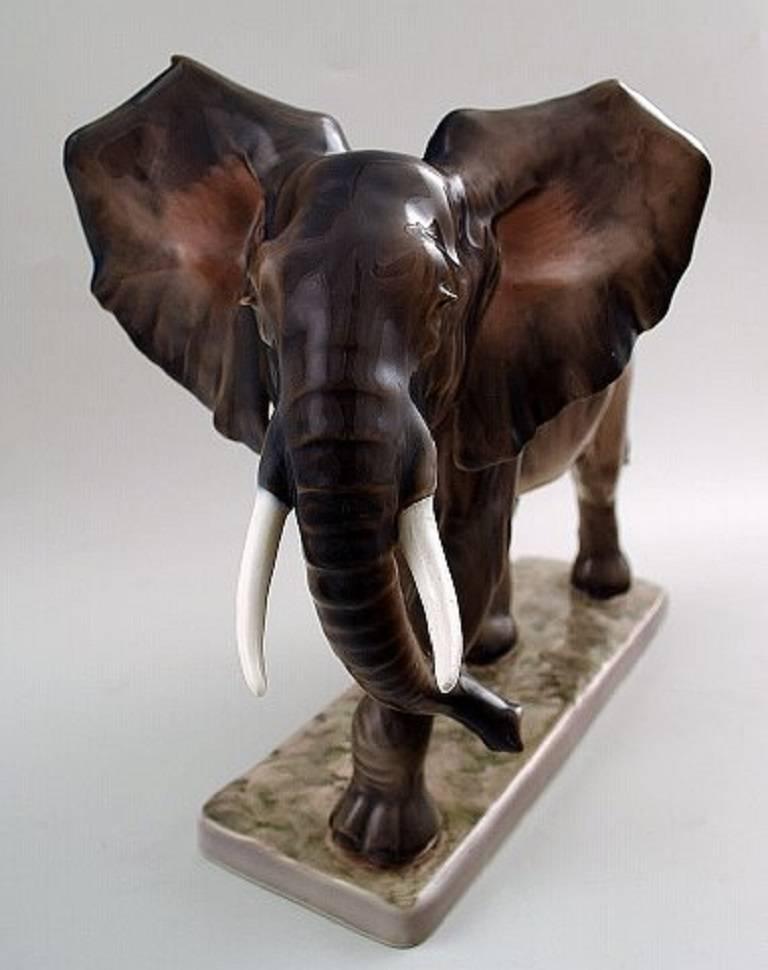 Dahl Jensen - African elephant in porcelain - no. 1056.
By Carl Johan Bonnesen 1868-1933.
Measures: Height 21.5 cm., length 28 cm.
In perfect condition. 2nd. factory quality.