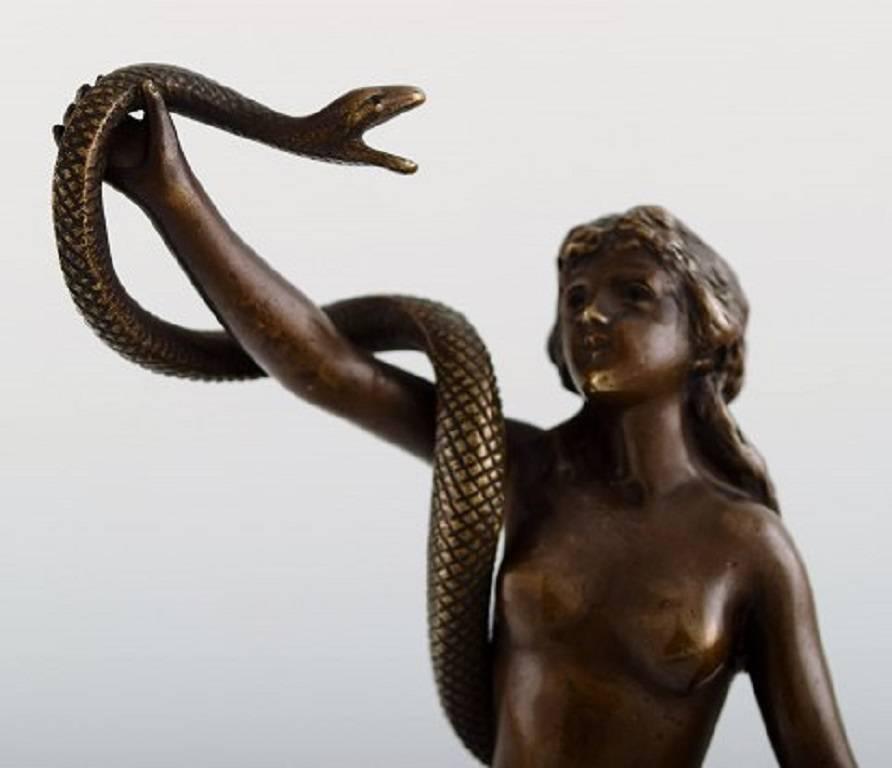 naked woman and snake