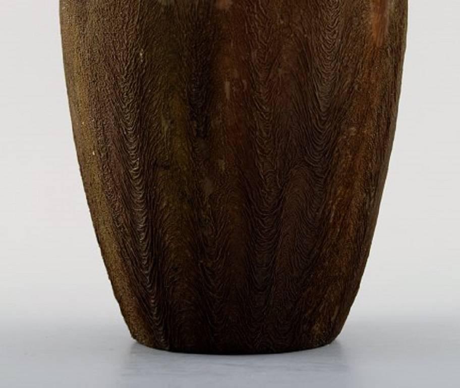 Søren Kongstrand & Jens Petersen Style, Ceramic Vase, Glaze in Brown Shades In Excellent Condition For Sale In Copenhagen, DK