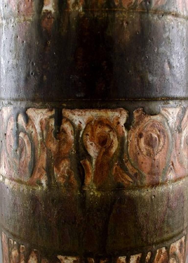 Swedish Rabiusla Herrliber, Swiss Ceramist, Monumental Floor Vase For Sale