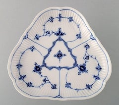 Royal Copenhagen Blue Fluted Plain Triangular Centrepiece # 1/28
