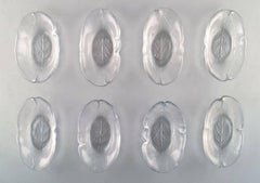 Eight Kosta Party Bowls, Art Glass, Handmade, Sweden