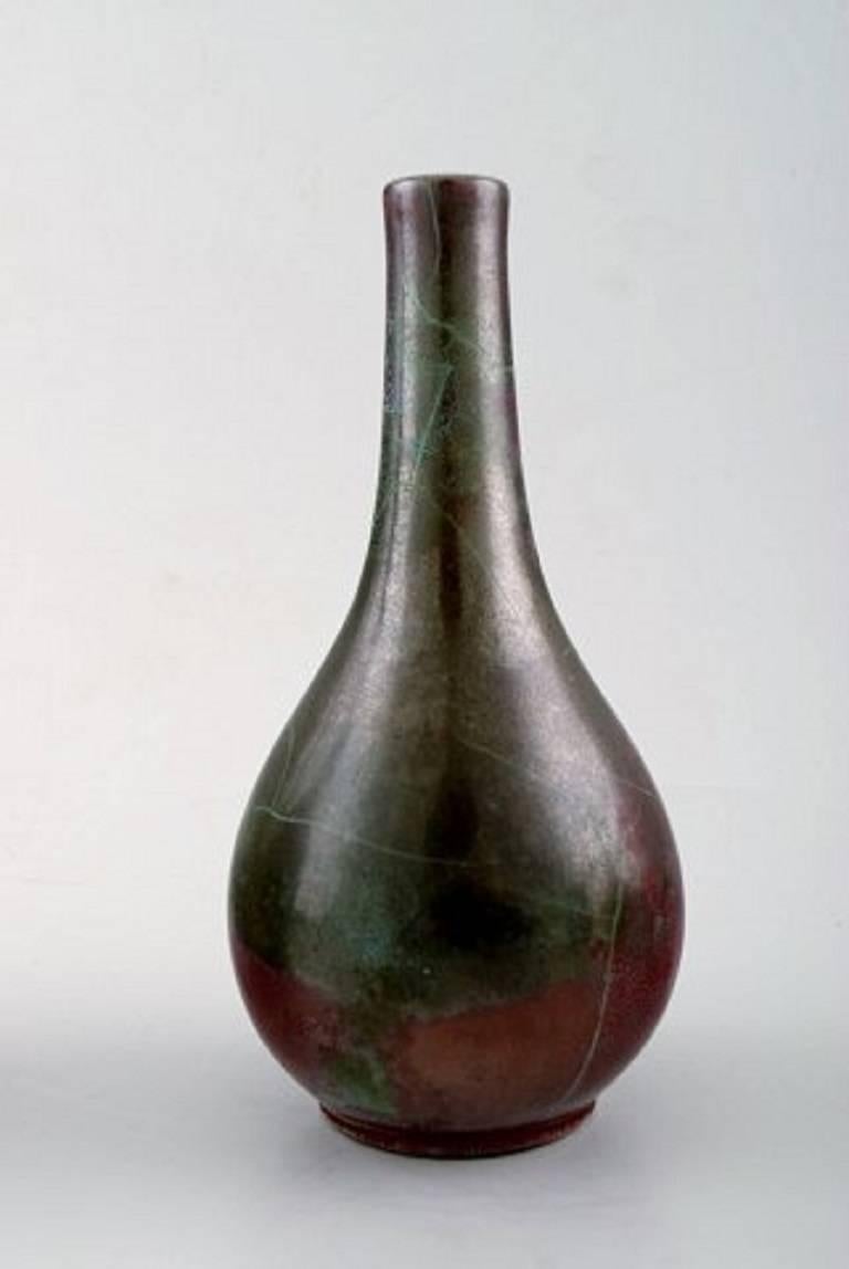 Mid-Century Modern Richard Uhlemeyer, German Ceramist, Four Ceramic Vases, Beautiful Glaze For Sale