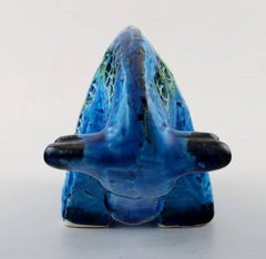 Bitossi, Rimini Blue Bull in Ceramics, Designed by Aldo Londi, 1960s