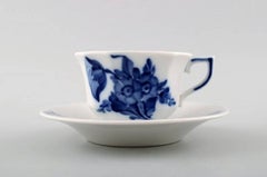 Five Sets of Royal Copenhagen Blue Flower Angular, Espresso Cups ‘Mocca Cups’