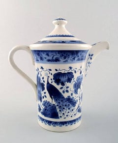 Peacock from Copenhagen Faience / Aluminia, Coffee Pot in Faience