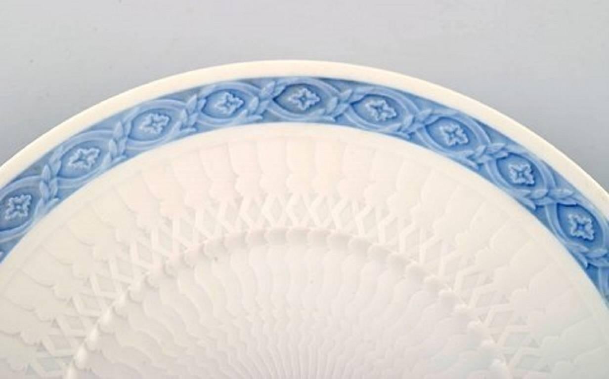 Art Nouveau 14 Plates, Royal Copenhagen Blue Fan, Flat Plates
