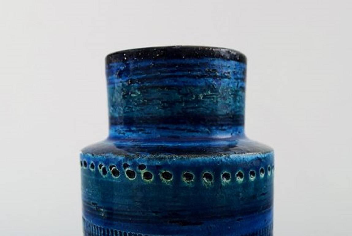 Italian Bitossi, Rimini-Blue Ceramic Vases, Designed by Aldo Londi, 1960s