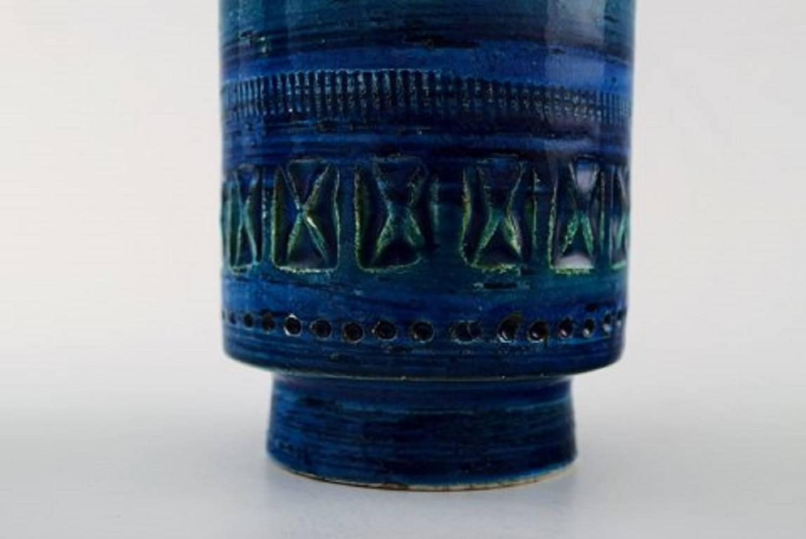 Mid-20th Century Bitossi, Rimini-Blue Ceramic Vases, Designed by Aldo Londi, 1960s