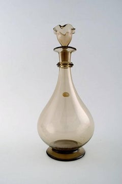 Simon Gate for Orrefors, Art Deco Art Glass Four Pieces, Liqueur Set with Carafe