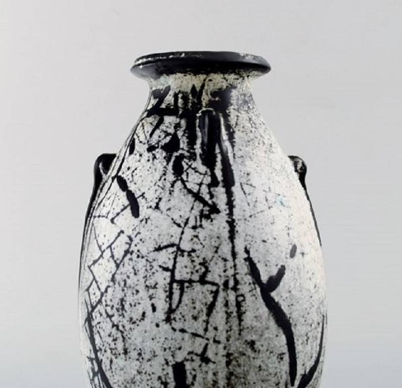 Kähler, Denmark, Large Glazed Vase, 1930s, Designed by Svend Hammershøi In Excellent Condition In Copenhagen, DK