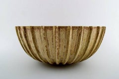 Arne Bang Stoneware Bowl with Fluted Corpus