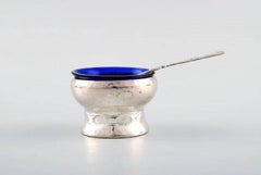 Fernanda Hansen, Copenhagen, Four Art Nouveau Salt Cellars with Their Spoons