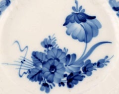 Six Royal Copenhagen Blue Flower Curved, Flat Lunch Plates No. 10/1624