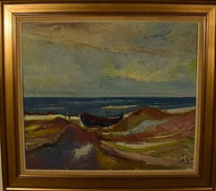 Aage Strand:: Dänische Landschaft:: Blick aufs Meer:: Öl auf Leinwand
