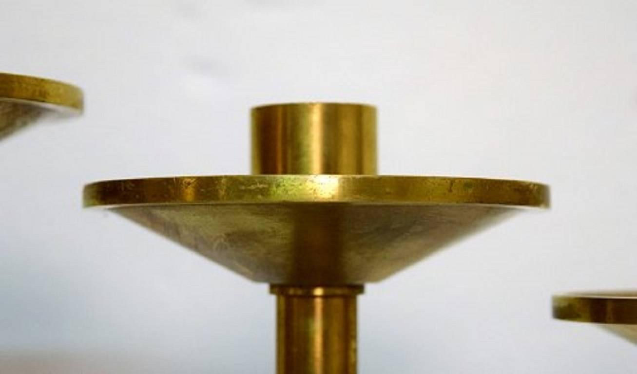 Large Floor Candlestick in Brass for Seven-Light In Excellent Condition In Copenhagen, DK